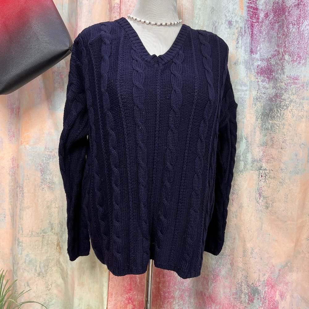 📌VTG Long Sleeves Merino Wool Pullover - Sweater w/ Cable Pattern from Germany